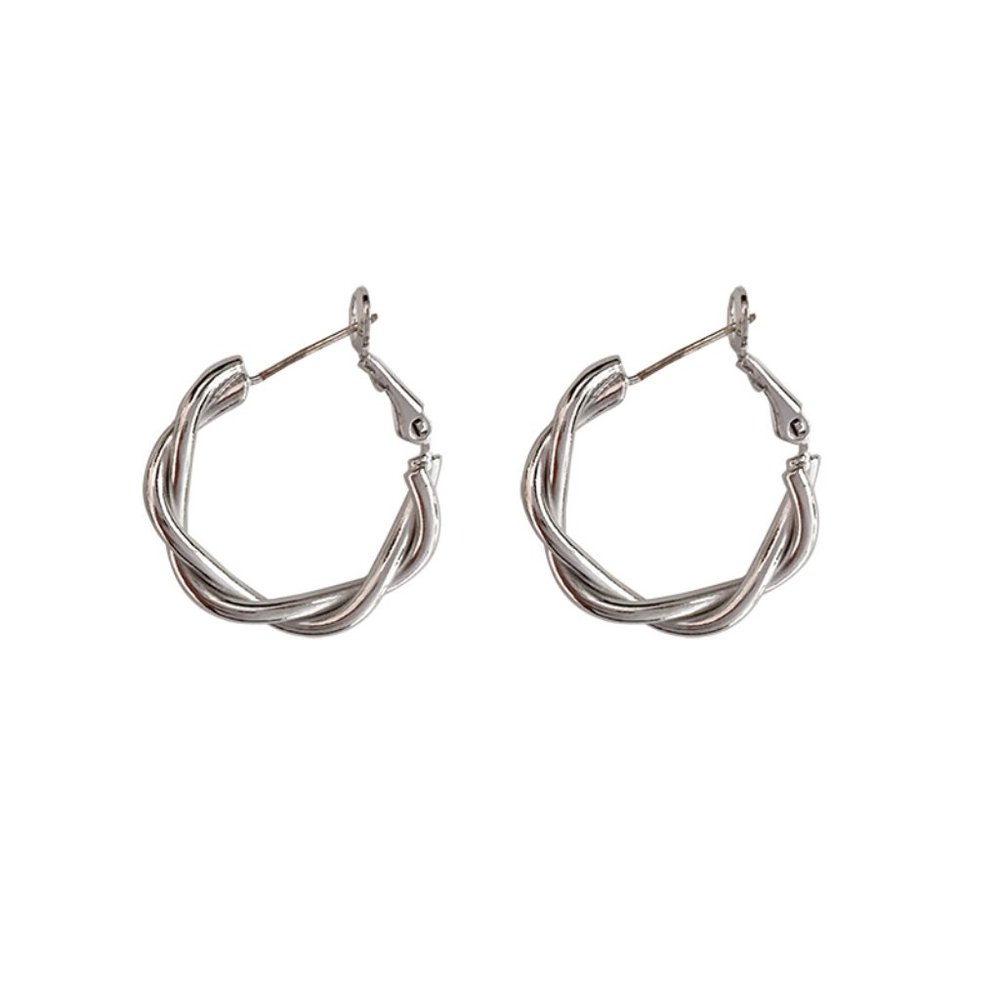 Twisted Braid Wire Metal Earrings - Picture 11 of 16
